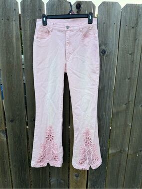 Decoded pink beaded flare leg juniors sz 7 pants